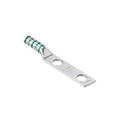 PANDUIT TWO-HOLE LONG BARREL LUG FOR 2 AWG WIRE WITH 14 INCH STUD HOLES AND 63 INCH HOLE SPACING