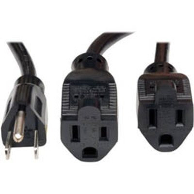 TRIPP LITE POWER SPLITTER CORD 2X 5-15R 5-15P 16AWG 13A 120V