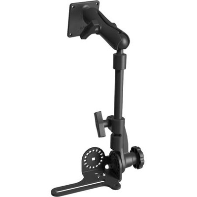 RAM MOUNTS UNIVERSAL NO-DRILL RAM POD HD VEHICLE MOUNT W DOUBLE SOCKET ARM 25 INCHROUND BASE AMPS H HOLE PATTERN &3625 INCH SQUARE BASE VESA 75MMX75MM