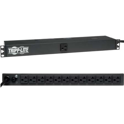 TRIPP LITE SINGLE-PHASE BASIC PDU 20A 120V 1U RACKMOUNT 13 NEMA 5-1520R OUTLETS AND NEMA 5-20P INPU UT PLUG