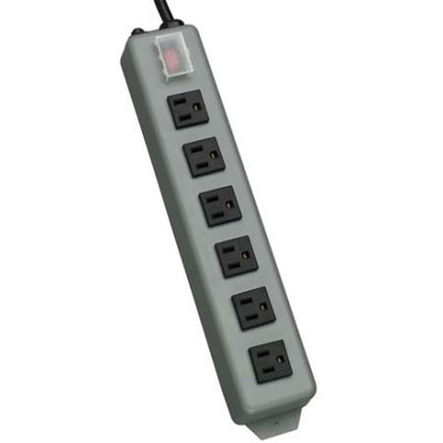 TRIPP LITE INDUSTRIAL POWER STRIP WITH 6 RIGHT-ANGLE NEMA 5-15R OUTLETS 15' CORD