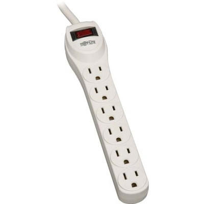 TRIPP LITE 6 OUTLET SPIKE AND NOISE PROTECTOR 120V 5060HZ 2 FT CORD PLASTIC HOUSING UL AND CUL RATE ED