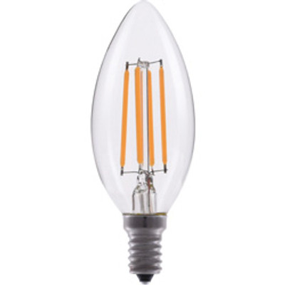 LED ADVANTAGE FILAMENT B11 320 DEG 4W-500LM DIMMABLE 80CRI 2700K E12 120VAC CLEAR