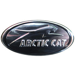 ARCTIC CAT HOOD EMBLEM - BLACK CHROME WITH GREEN EYE Replacement