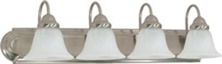 BALLERINA ES 4 LIGHT 30INCH VANITY WITH ALABASTER GLASS 4 13W GU24 LAMPS INCLUDED BRUSHED NICKEL TRA