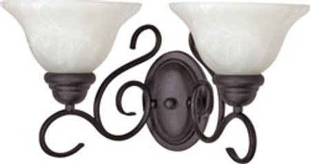 CASTILLO 2 LIGHT 18 INCH WALL FIXTURE WITH ALABASTER SWIRL GLASS TEXTURED BLACK TRANSITIONAL