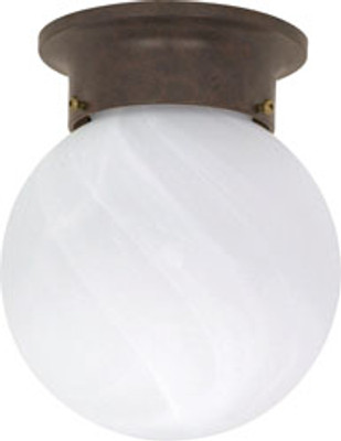1 LIGHT 6 INCH CEILING MOUNT ALABASTER BALL OLD BRONZE UTILITY