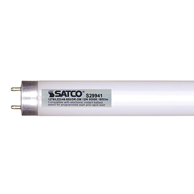 12 WATT T8 LED MEDIUM BI PIN BASE 5000K 50000 AVERAGE RATED HOURS 1800 LUMENS Replacement