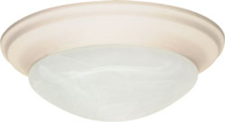 1 LIGHT 12 INCH FLUSH MOUNT TWIST AND LOCK WITH ALABASTER GLASS TEXTURED WHITE TRANSITIONAL