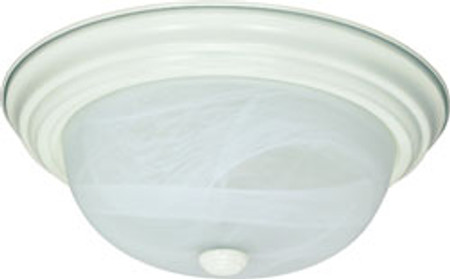 2 LIGHT ES 11 INCH FLUSH FIXTURE WITH ALABASTER GLASS 2 13W GU24 LAMPS INCLUDED TEXTURED WHITE TRANS