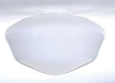 BLOWN OPAL GLASS SHADE 9 INCH DIAMETER 4 INCH FITTER SCHOOLHOUSE GLASS WHITE