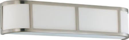 ODEON 3 LIGHT WALL SCONCE WITH SATIN WHITE GLASS BRUSHED NICKEL TRANSITIONAL
