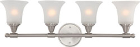 SURREY 4 LIGHT VANITY FIXTURE WITH FROSTED GLASS BRUSHED NICKEL CONTEMPORARY