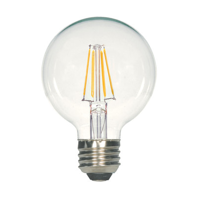 4.5 WATT G25 LED CLEAR MEDIUM BASE 3000K 550 LUMENS 120 VOLTS