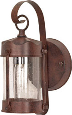 1 LIGHT 11 INCH WALL LANTERN PIPER LANTERN WITH CLEAR SEED GLASS COLOR RETAIL PACKAGING OLD BRONZE