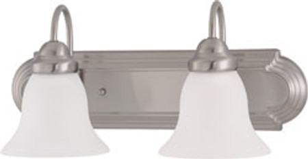BALLERINA ES 2 LIGHT 18 INCH VANITY WITH FROSTED WHITE GLASS 2 13W GU24 LAMPS INCLUDED BRUSHED NICKE