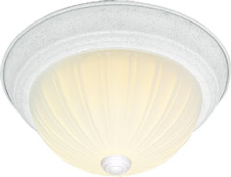 3 LIGHT CFL 15 INCH FLUSH MOUNT FROSTED MELON GLASS 3 13W GU24 LAMPS INCLUDED WHITE TRANSITIONAL