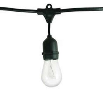 STRING15E26-S14KT OUTDOOR STRING LIGHT WINCANDESCENT 11S14 BULBS 48-FEET 15 LIGHTS