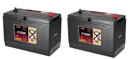 12 VOLT DEEP-CYCLE FLOODED BATTERY 30H 130AH 2 PACK 24 TOTAL VOLTS