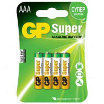 GP AAA SUPER ALKALINE BATTERY 4PK CARDED