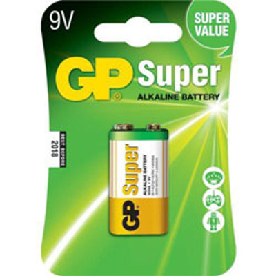 GP 9V SUPER ALKALINE BATTERY 1PK CARDED