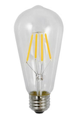 6W LED 120V EDISON FILAMENT STYLE 2700K REPLACES 60W INCANDESCENT BULB