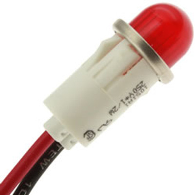 RED BULB 6-INCH LEADS 250V