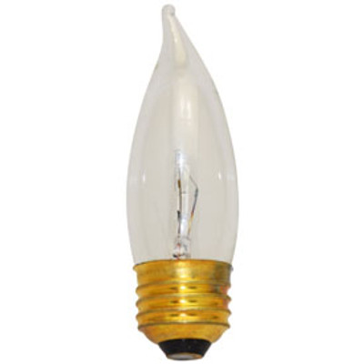 Interlight 40W Bent Tip Clear Medium E26 Replacement Incandescent Light Bulb 120V