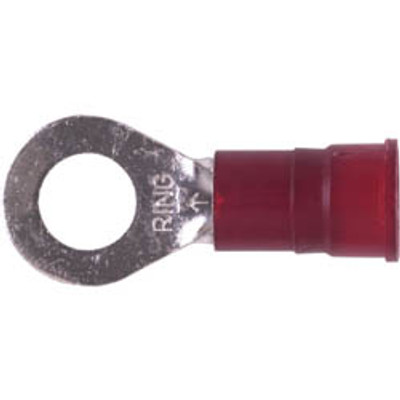 3M NYLON INSULATED RING TERMINAL WITH BRAZED SEAM FOR 8 GAUGE WIRE SIZE AND 516 INCH STUD OR SCREW SIZE 200 PER BOX