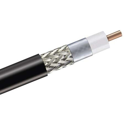 COMMSCOPE 50 OHM BRAIDED COAXIAL CABLE BLACK NON-HALOGENATED FIRE RETARDANT POLYOLEFIN JACKET IN-7Q9E0