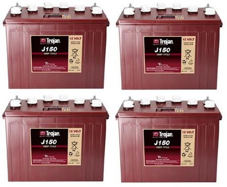 12 VOLT DEEP-CYCLE FLOODED BATTERY 150AH 4 PACK 48 TOTAL VOLTS