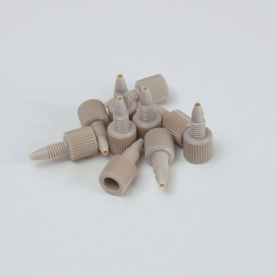 INT. 4000 FINGERTIGHT ONE PIECE 10-32 PEEK MALE NUT FERRULE FOR ONE SIXTEENTH INCHES OD TUBING 10 PK