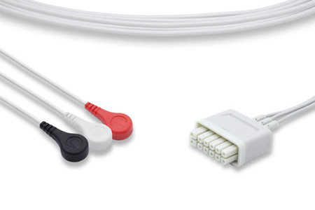 BENEVISION N1 ECG TELEMETRY LEADWIRES 3 MINDRAY LEADS SNAP