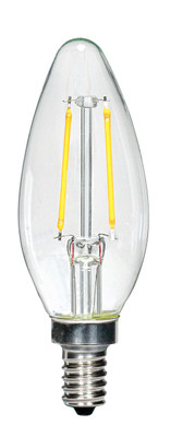 2.5 WATT C11 LED CLEAR CANDELABRA BASE 2700K 200 LUMENS 120 VOLTS IN-28EQ8