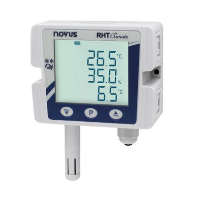 RHT CLIMATE-DM TEMP HUM 250MM PROBE LCD RS485 4-20MA 0-10VDC