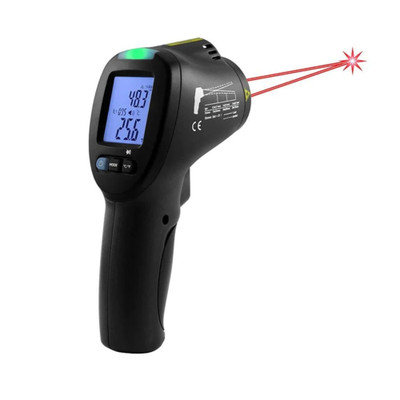 CERTIFIED IR THERMOMETER GUN 20 TO 1 WITH DEW POINT ALERT