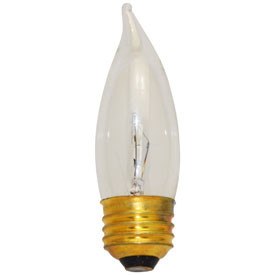 Interlight 40W Clear Bent Tip Replacement Incandescent Bulb Medium Base