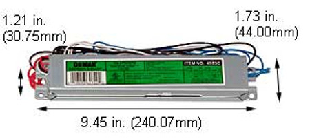2 LITE F96 T8 ELECTRONIC BALLAST REPLACES KTEB-259-UV-TP-PIC INPUT VOLTAGE 120-277