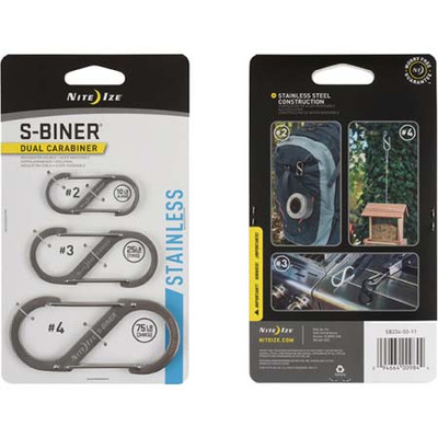 Nite Ize S-Biner Dual Carabiner 3-Pack Stainless Steel Replacement Carabiner