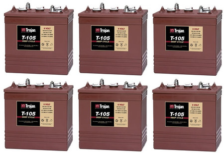 6 VOLT DEEP-CYCLE FLOODED BATTERY GC2 225AH 6 PACK 36 TOTAL VOLTS Replacement