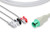 SPACELABS DIRECT CONNECT ONE-PIECE ECG CABLE 700-0008-06 3 LEADS AHA CLIP