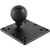 RAM MOUNTS SQUARE VESA ADAPTER BASE PLATE WITH 225 INCH RUBBER BALL ATTACHED MADE OF POWDER COATED M MARINE GRADE ALUMINUM HOLES DRILLED IN BASE