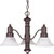 GOTHAM 3 LIGHT 23 INCH CHANDELIER WITH ALABASTER GLASS BELL SHADES OLD BRONZE TRANSITIONAL