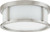 ODEON 2 LIGHT 13 INCH FLUSH DOME WITH SATIN WHITE GLASS BRUSHED NICKEL TRANSITIONAL