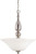 DUPONT 3 LIGHT PENDANT WITH SATIN WHITE GLASS BRUSHED NICKEL TRANSITIONAL