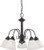 BALLERINA 5 LIGHT 24 INCH CHANDELIER WITH FROSTED WHITE GLASS MAHOGANY BRONZE TRADITIONAL