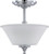 TELLER 2 LIGHT SEMI FLUSH FIXTURE WITH FROSTED ETCHED GLASS POLISHED CHROME CONTEMPORARY