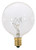 40 WATT G16 12 INCANDESCENT CLEAR 1500 AVERAGE RATED HOURS 384 LUMENS CANDELABRA BASE 220 VOLTS