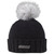 WOMEN'S POM BEANIE - BLACK