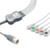 Replacement: 5 lead, Snap, 2.5m+1.5m, With Resistance, AHA, Reusable Replacement